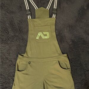Addicted Brand Olive Overall Shorts with Logo